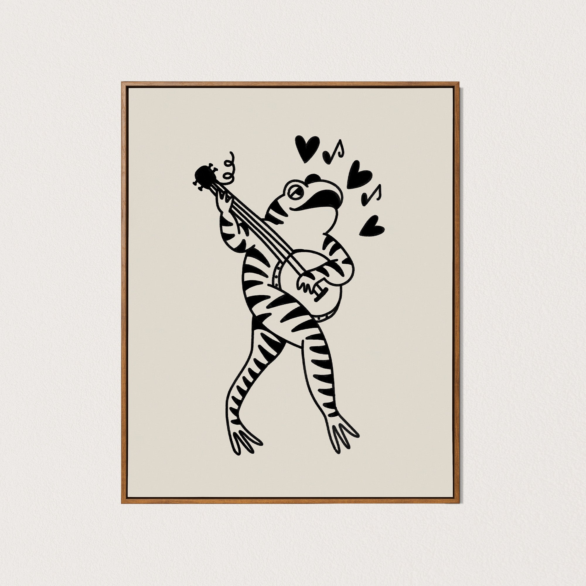 banjo frog art print