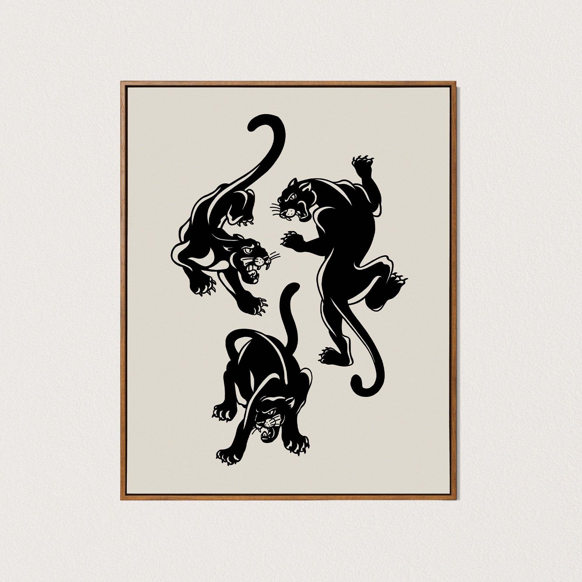 3 panthers art print