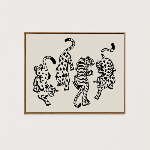 4 cats art print
