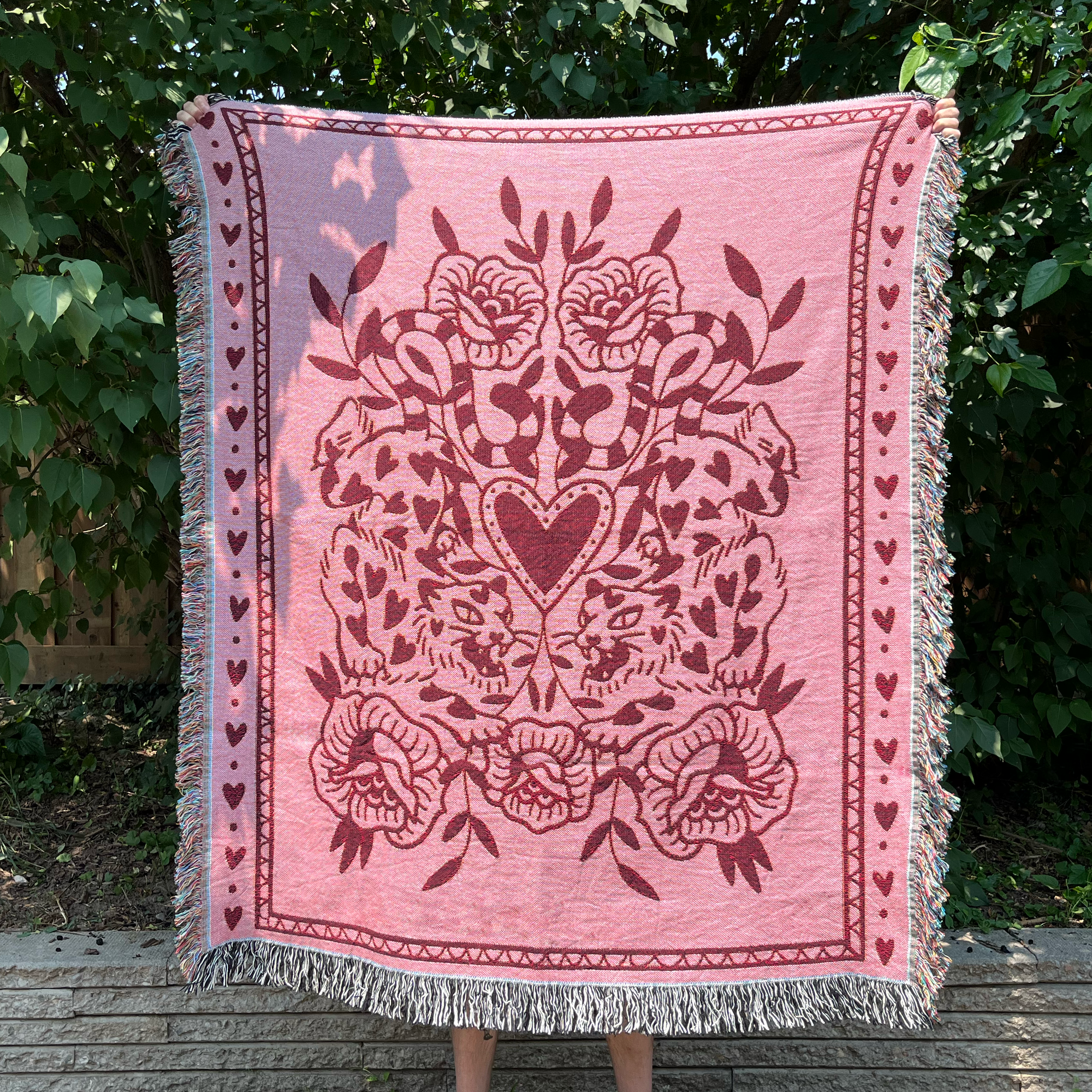 pink lovecats blanket