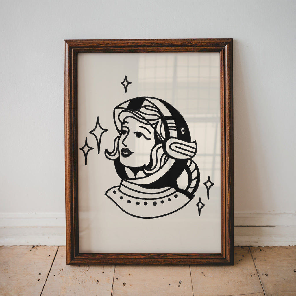 space girl art print