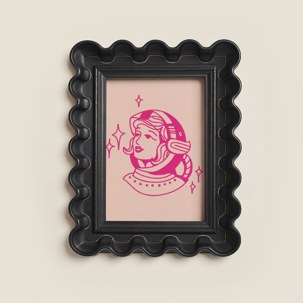 space girl art print - pink