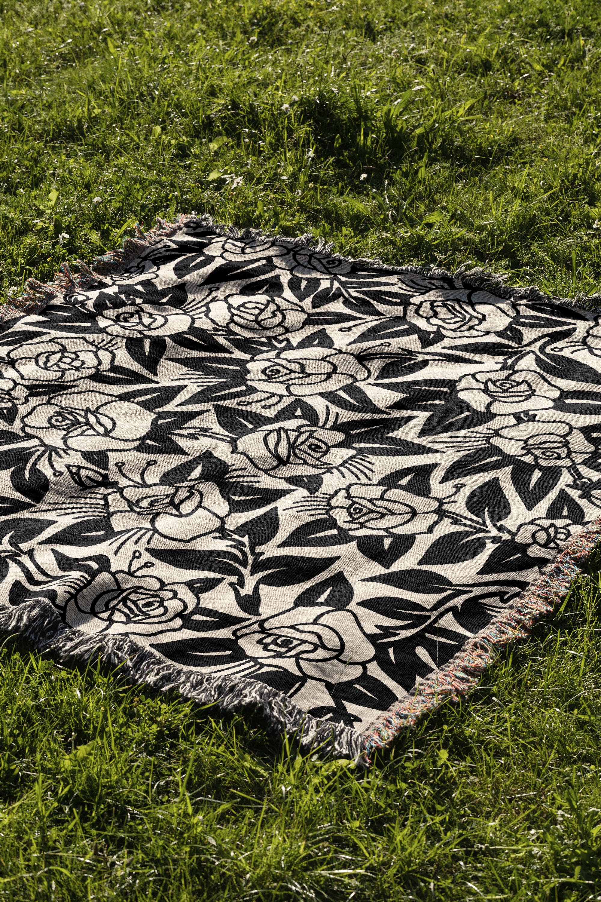 black bloom blanket