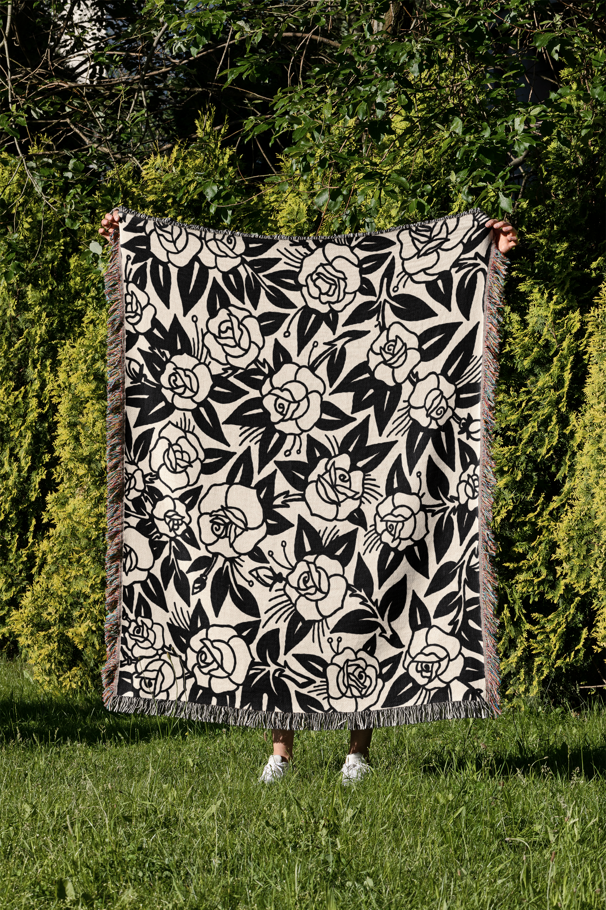 black bloom blanket
