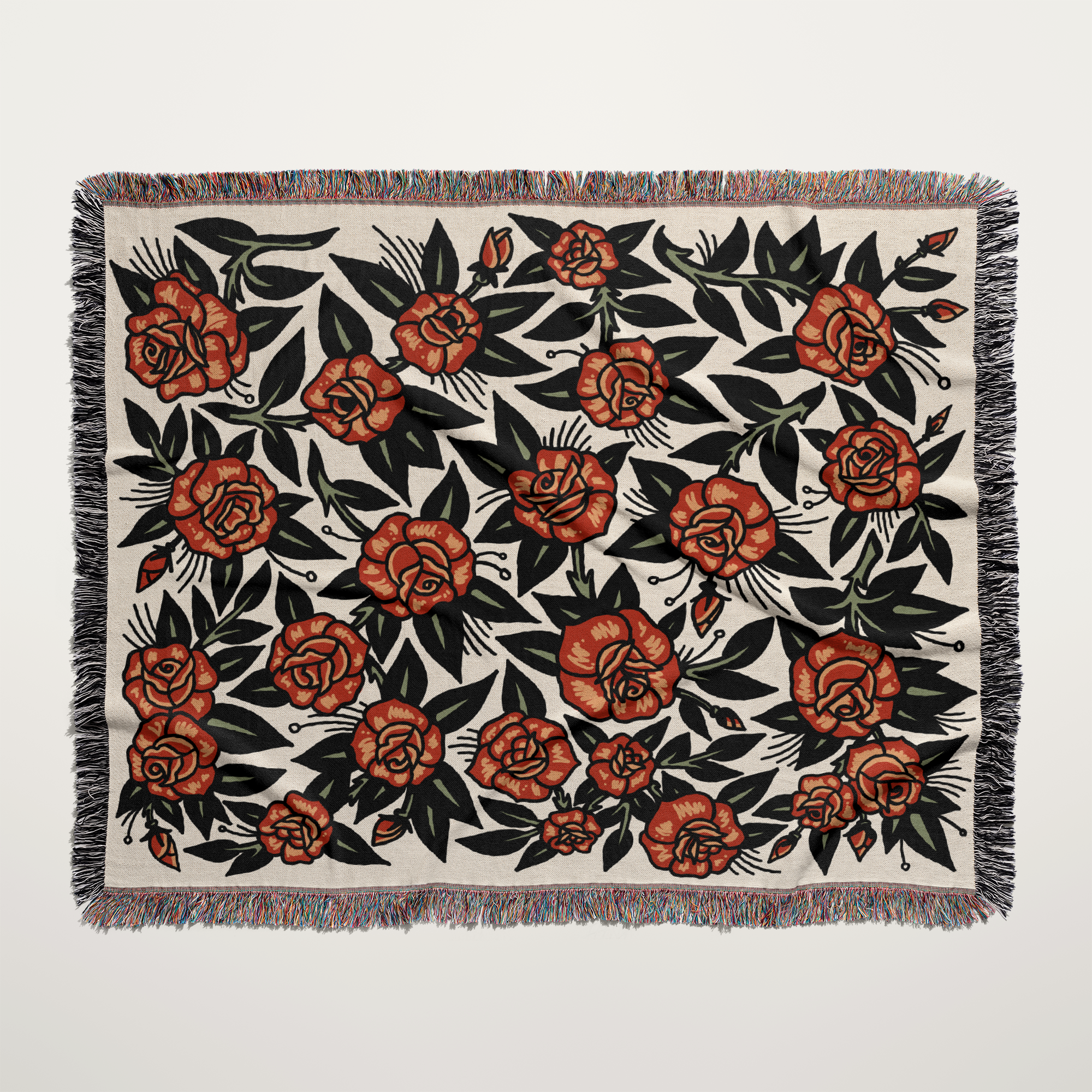 red bloom blanket