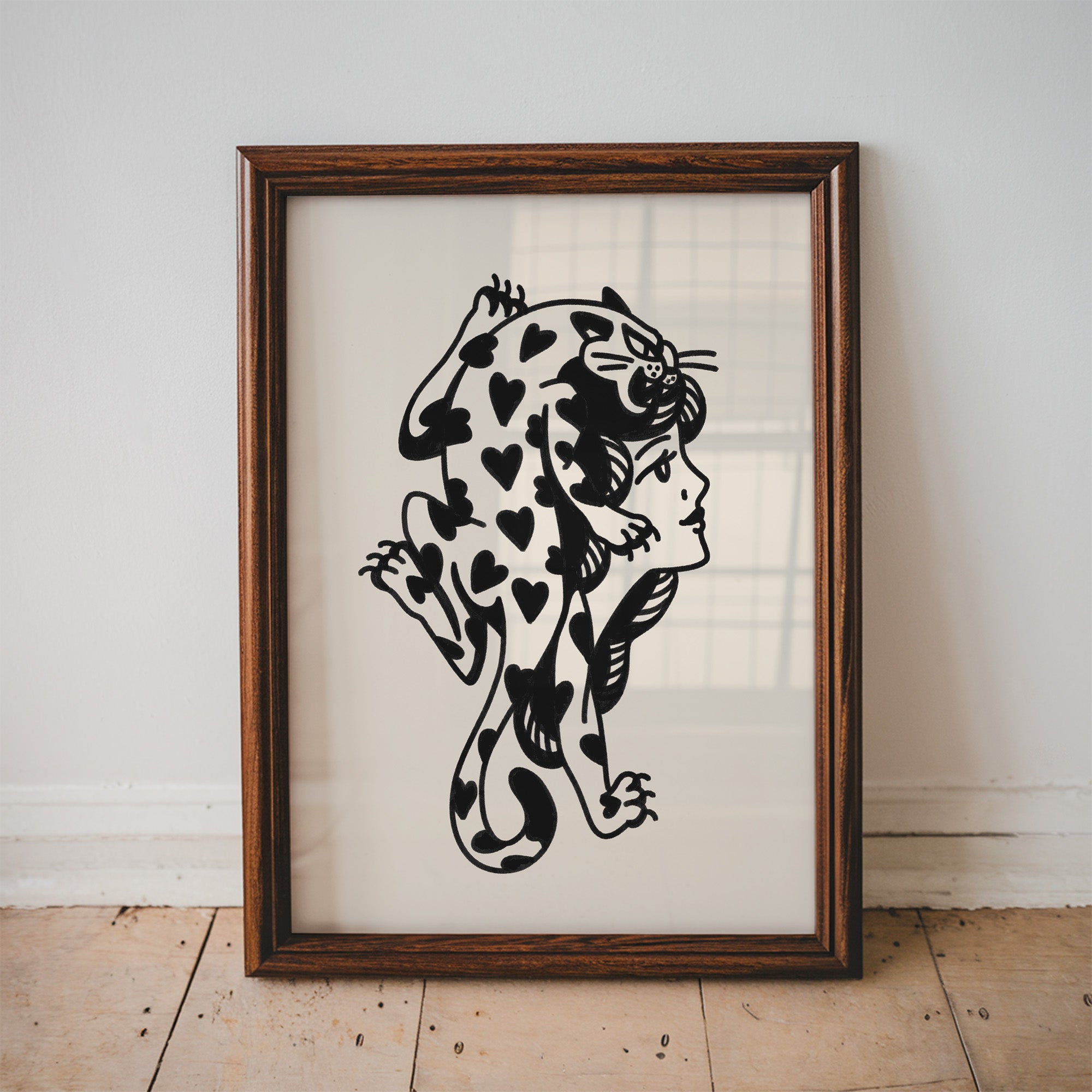 lovecat lady art print