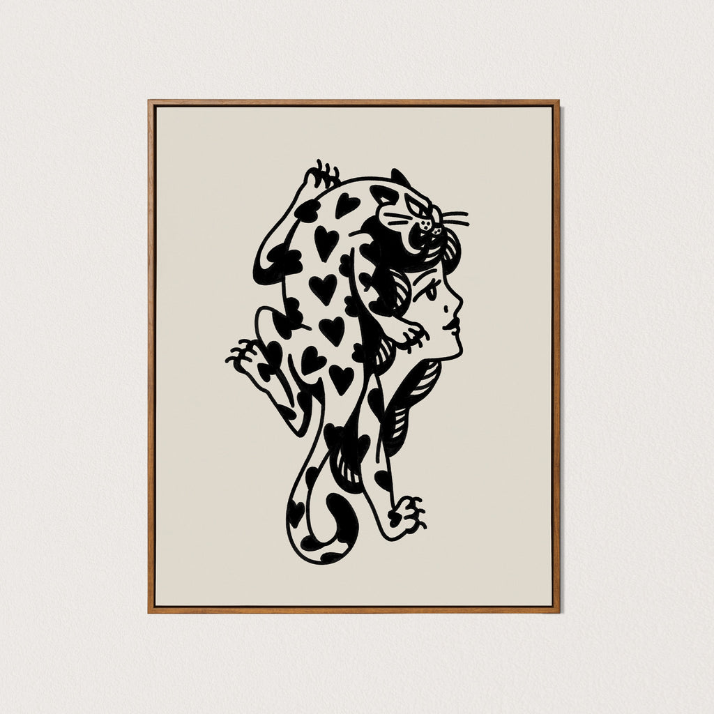 lovecat lady art print