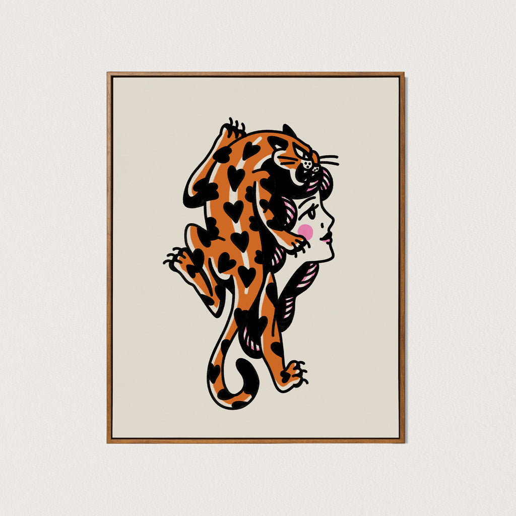 lovecat lady head art print