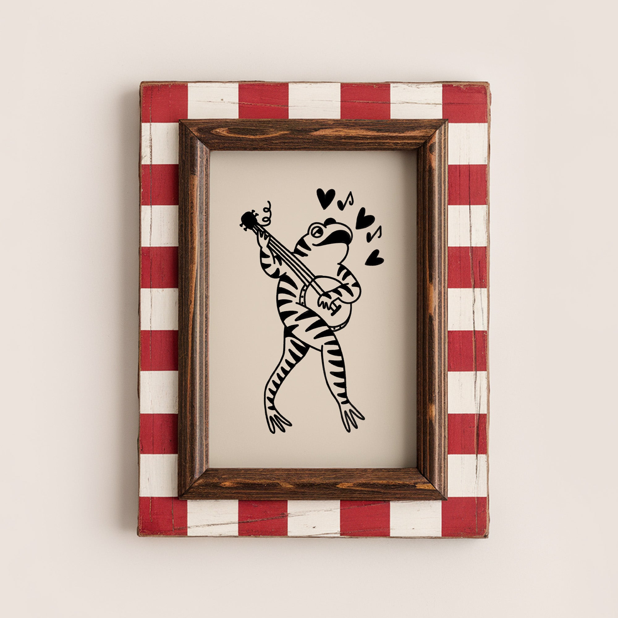 banjo frog art print