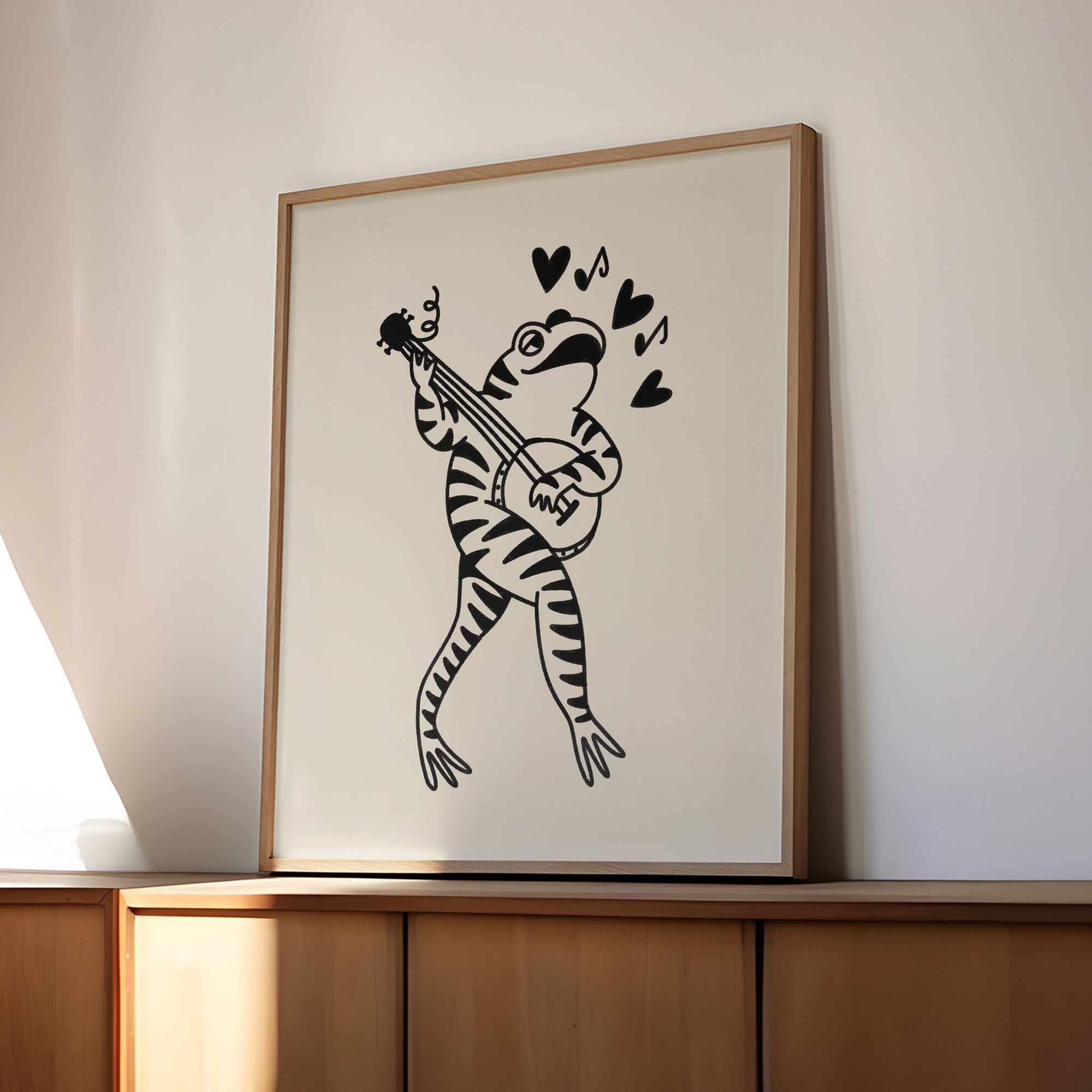 banjo frog art print