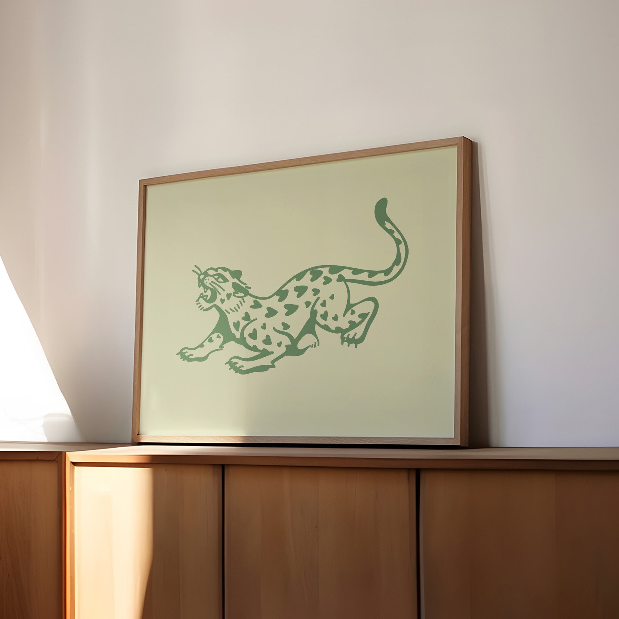 lovecat art print - green