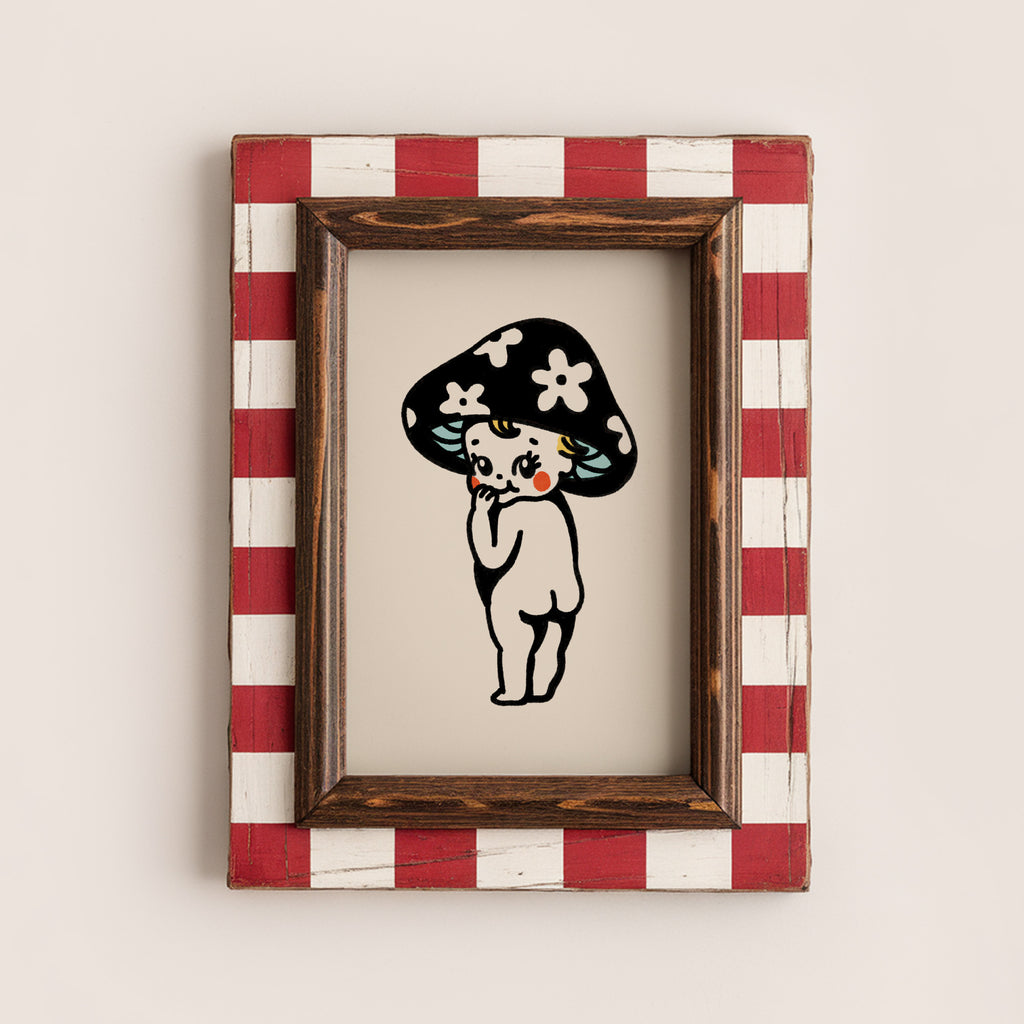 mushroom kewpie art print