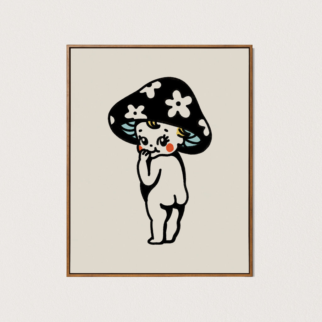 mushroom kewpie art print