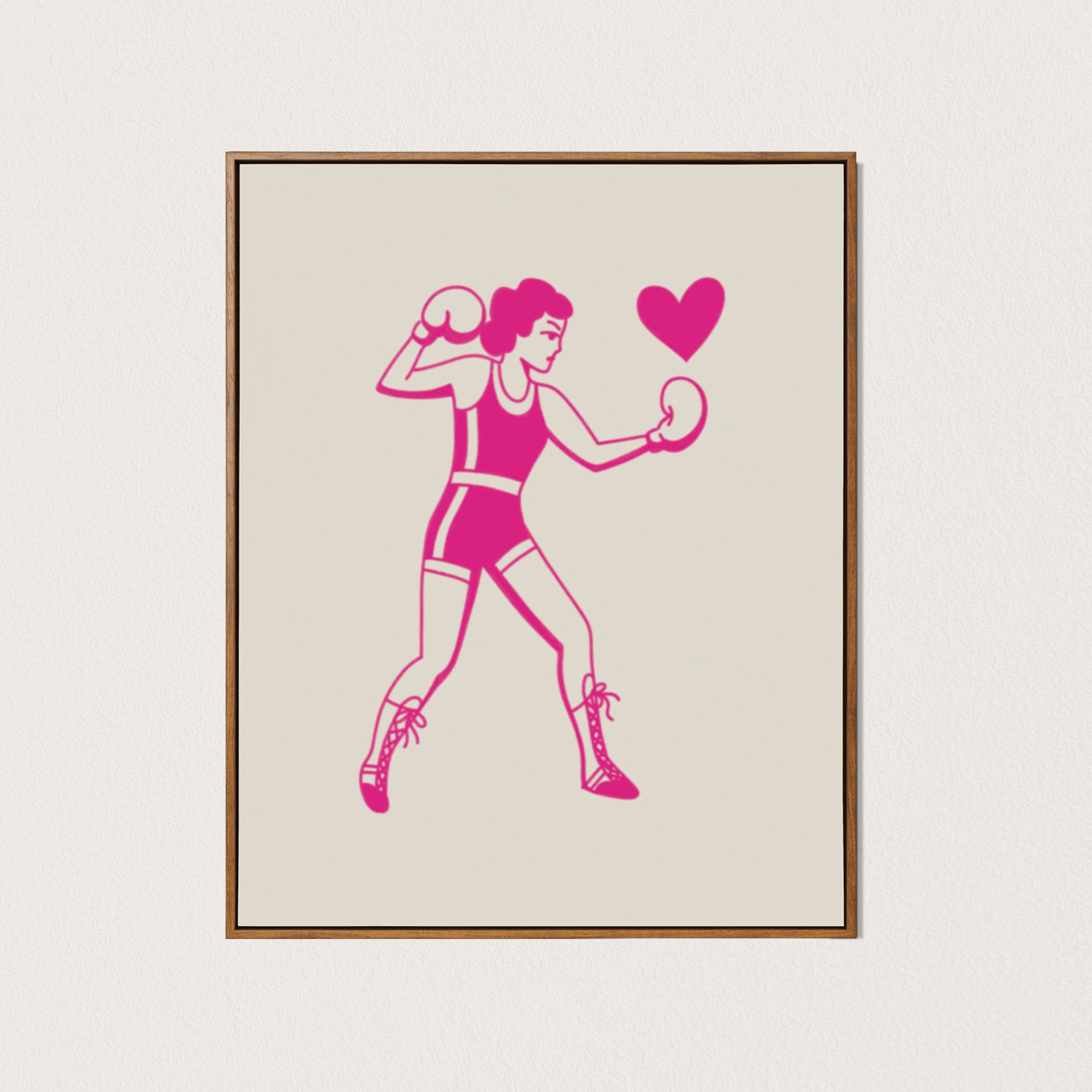 love boxer art print - pink