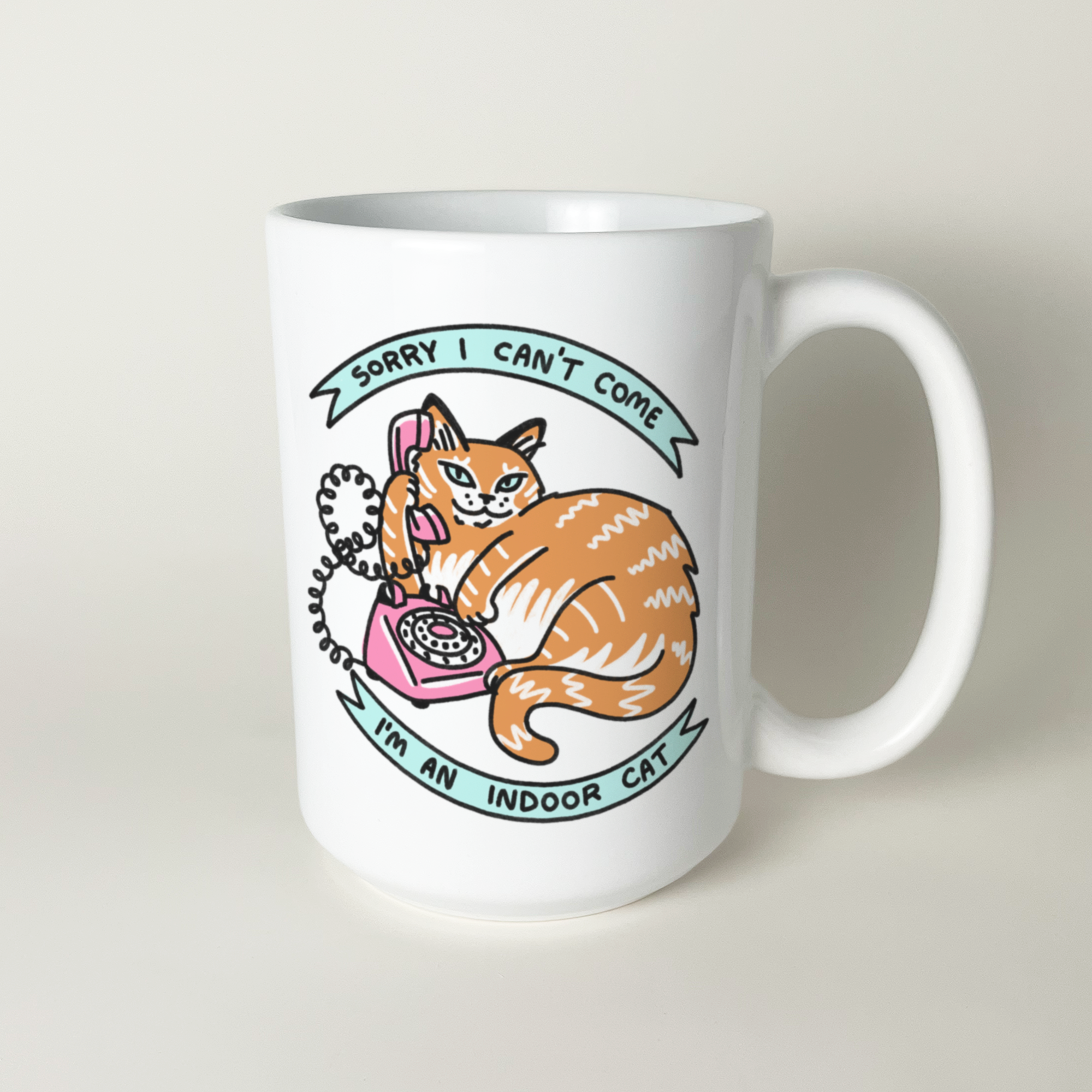 indoor cat mug - orange