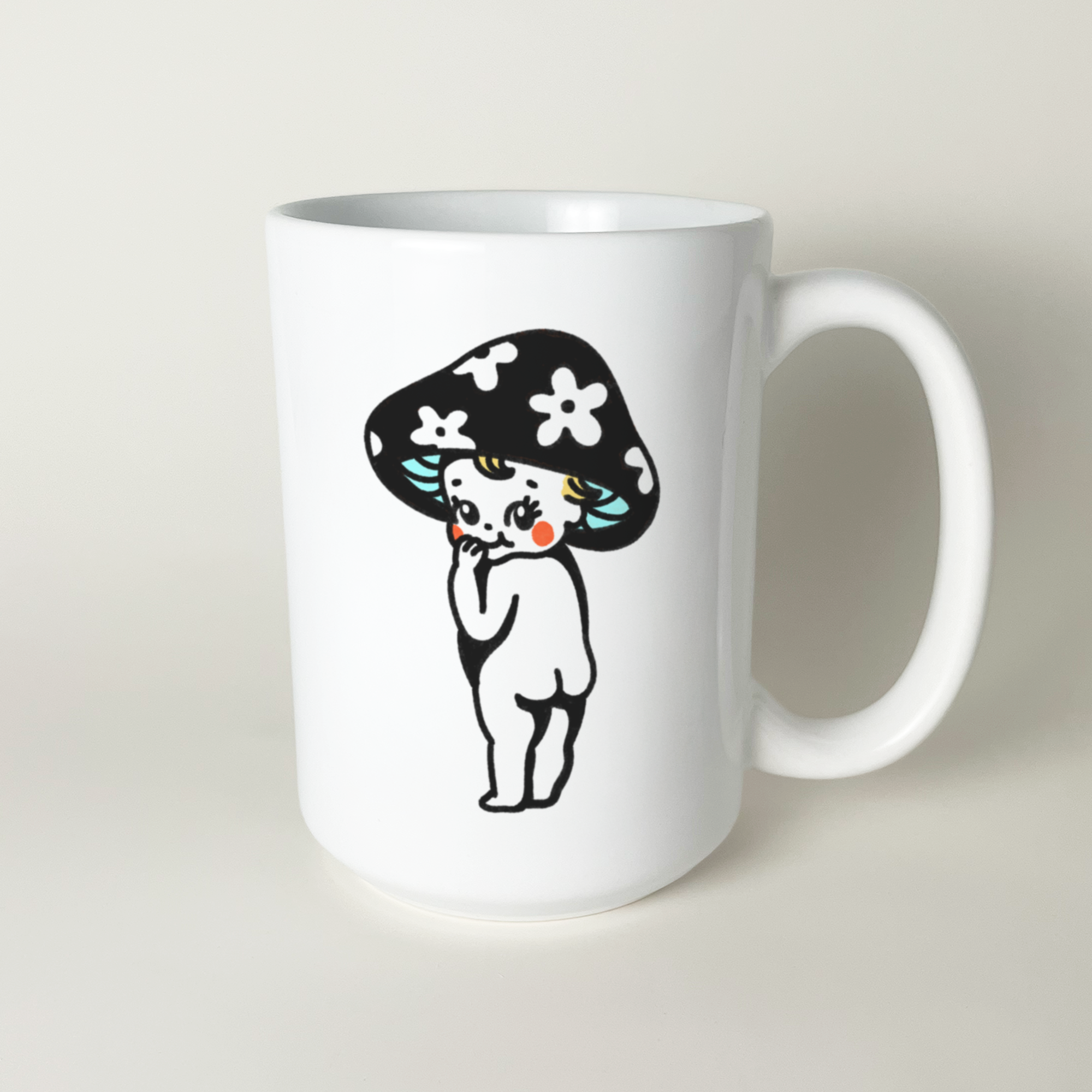 mushroom kewpie mug