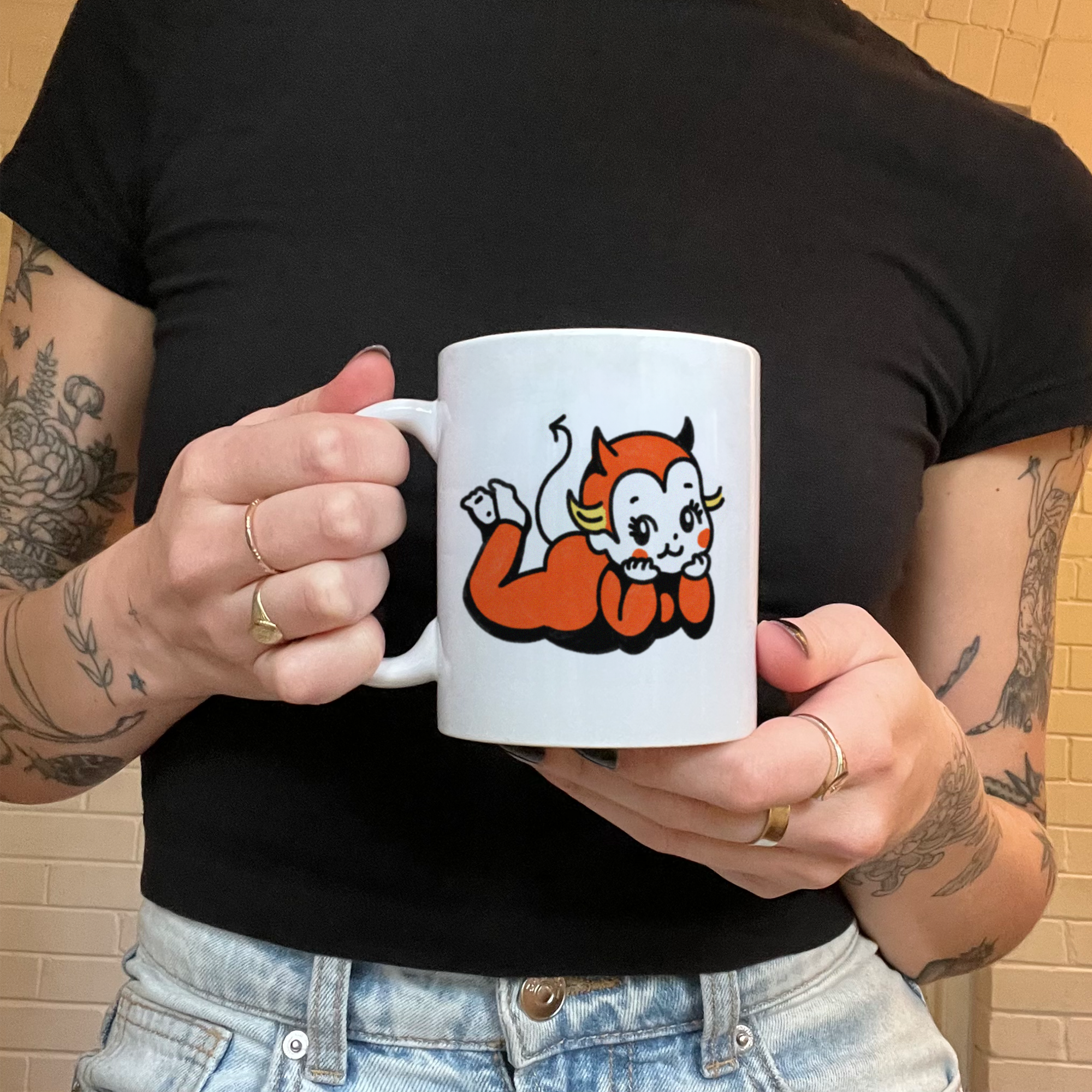devil kewpie mug