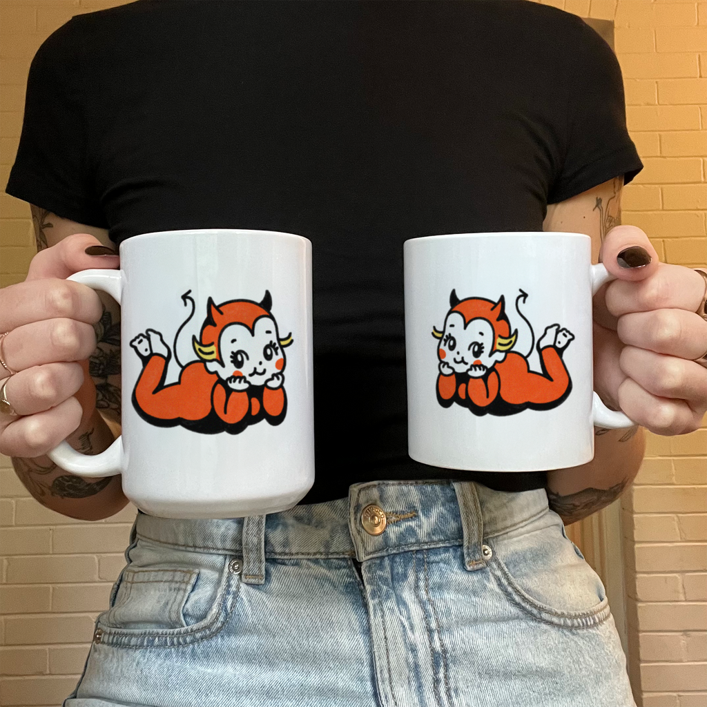 devil kewpie mug