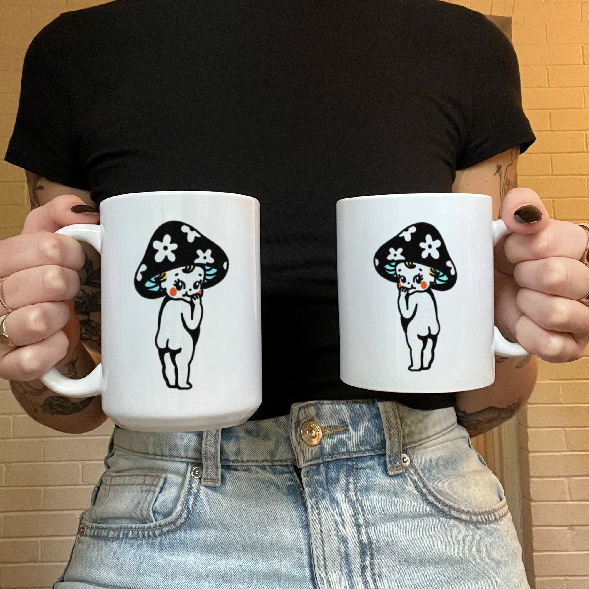 mushroom kewpie mug