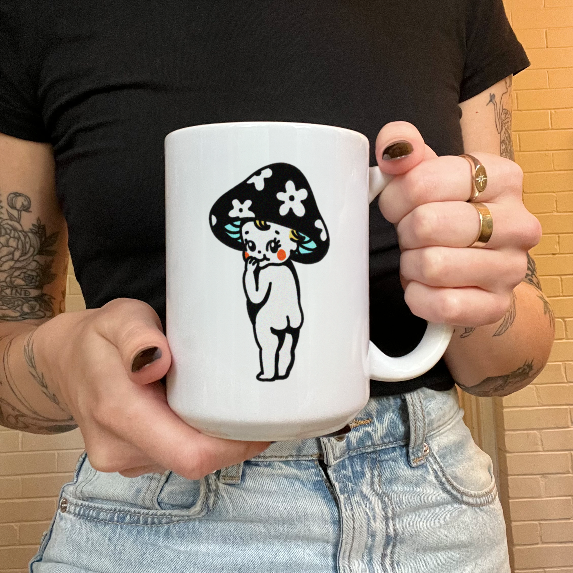 mushroom kewpie mug