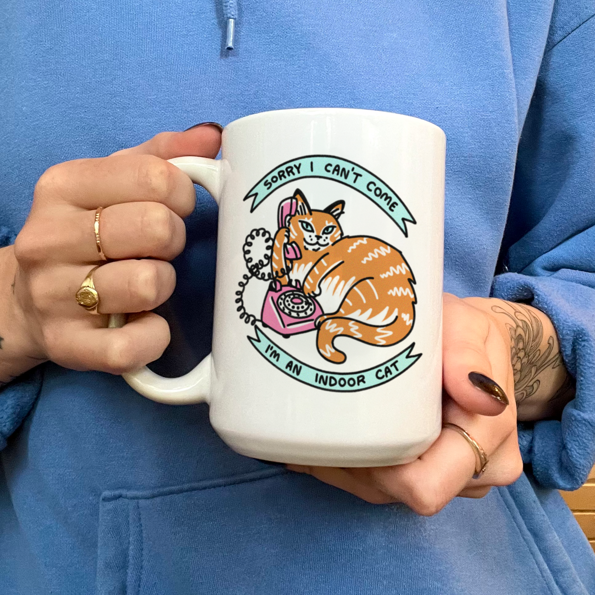 indoor cat mug - orange