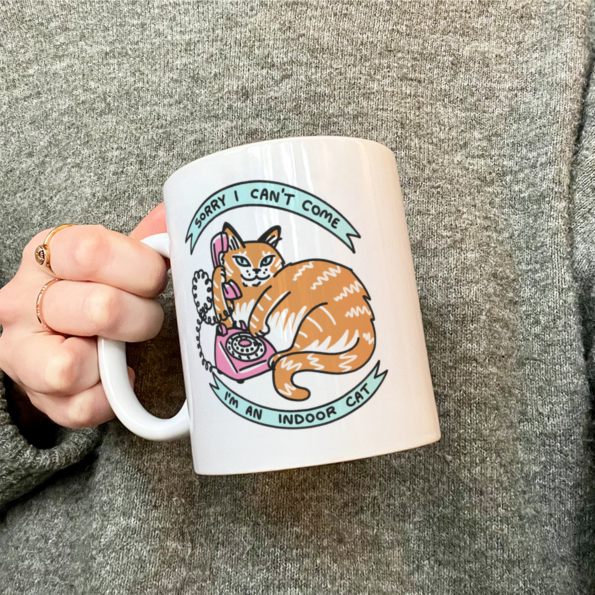 indoor cat mug - orange
