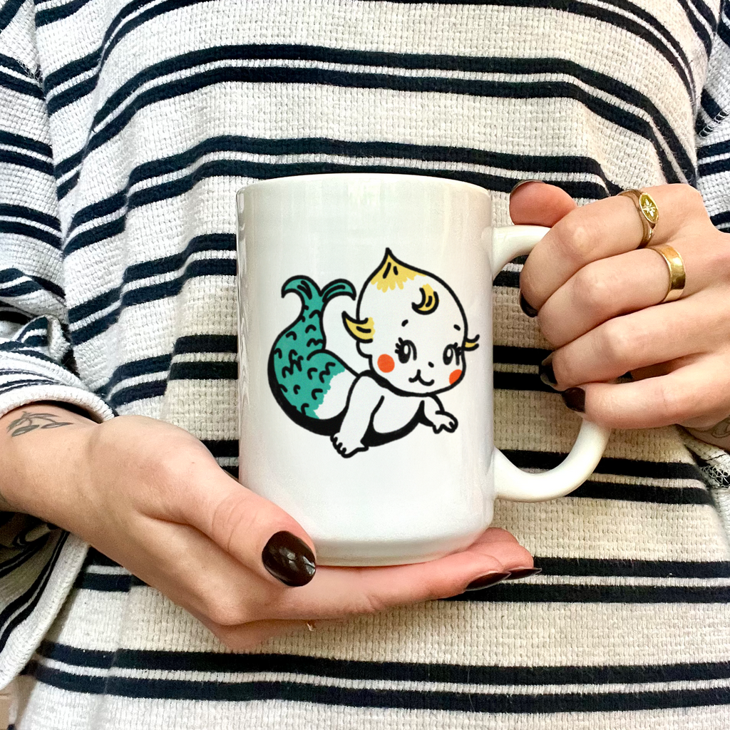 mermaid kewpie mug