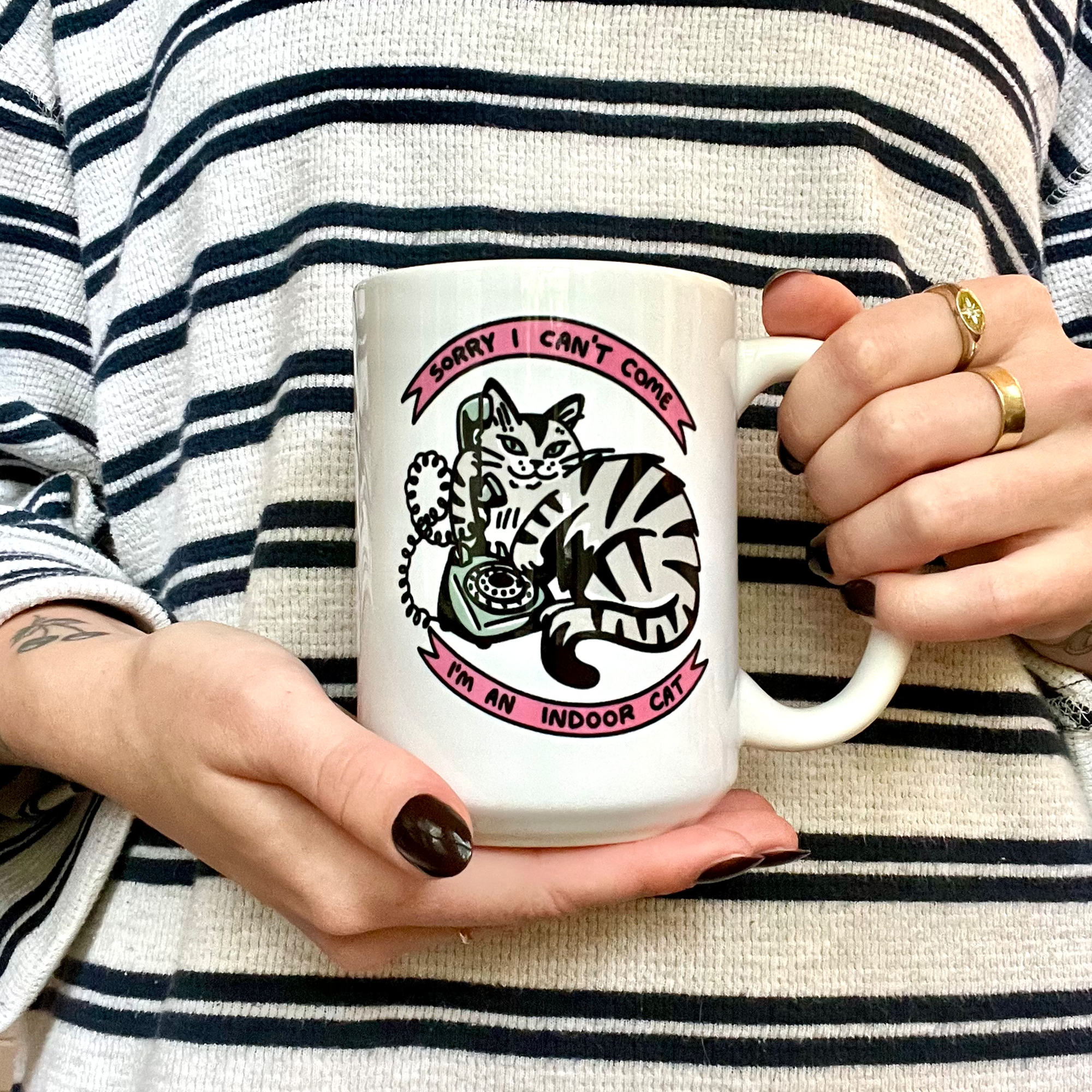 indoor cat mug - grey