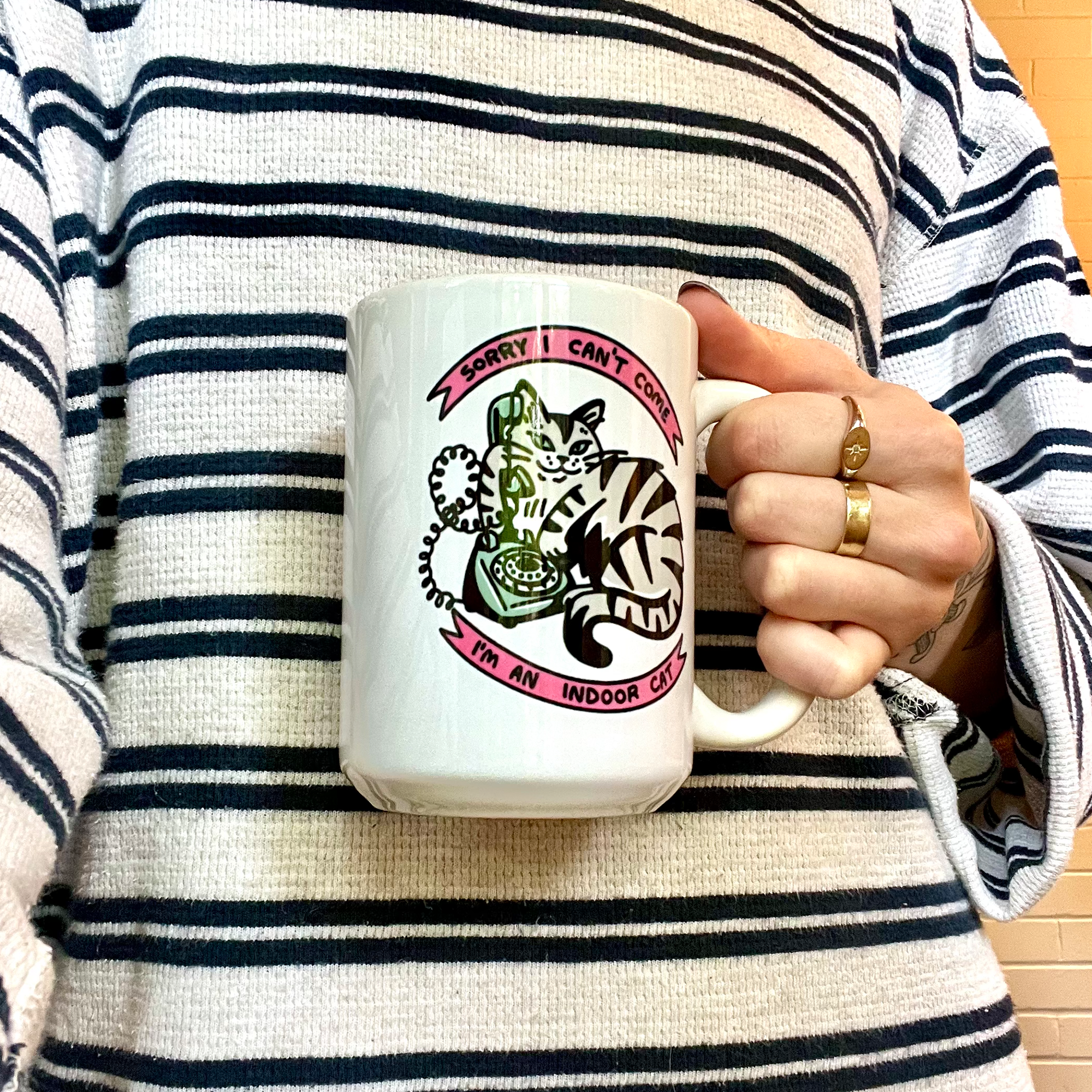 indoor cat mug - grey