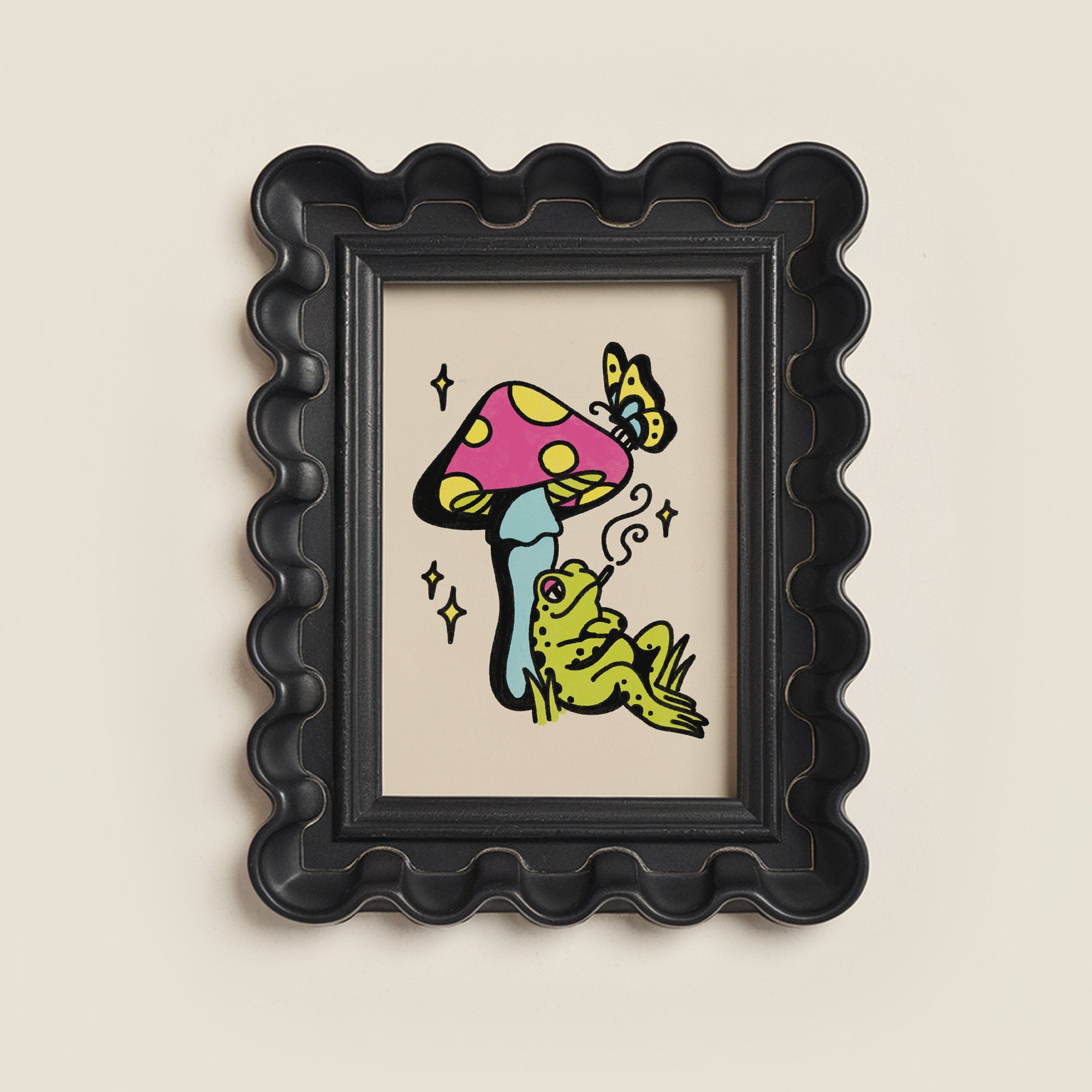 chill toad art print