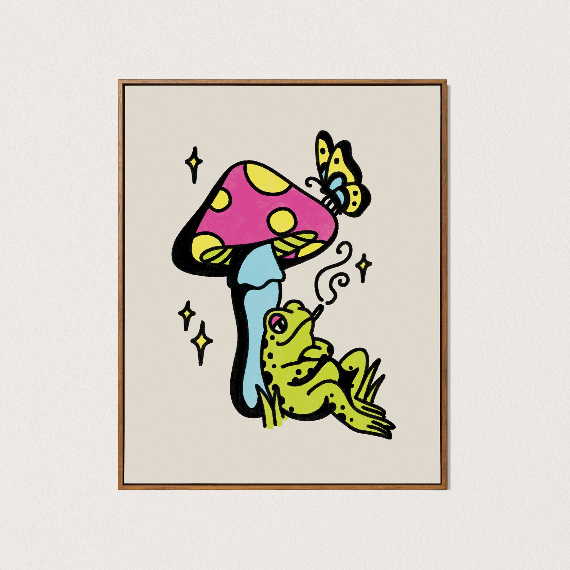 chill toad art print