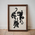 3 panthers art print