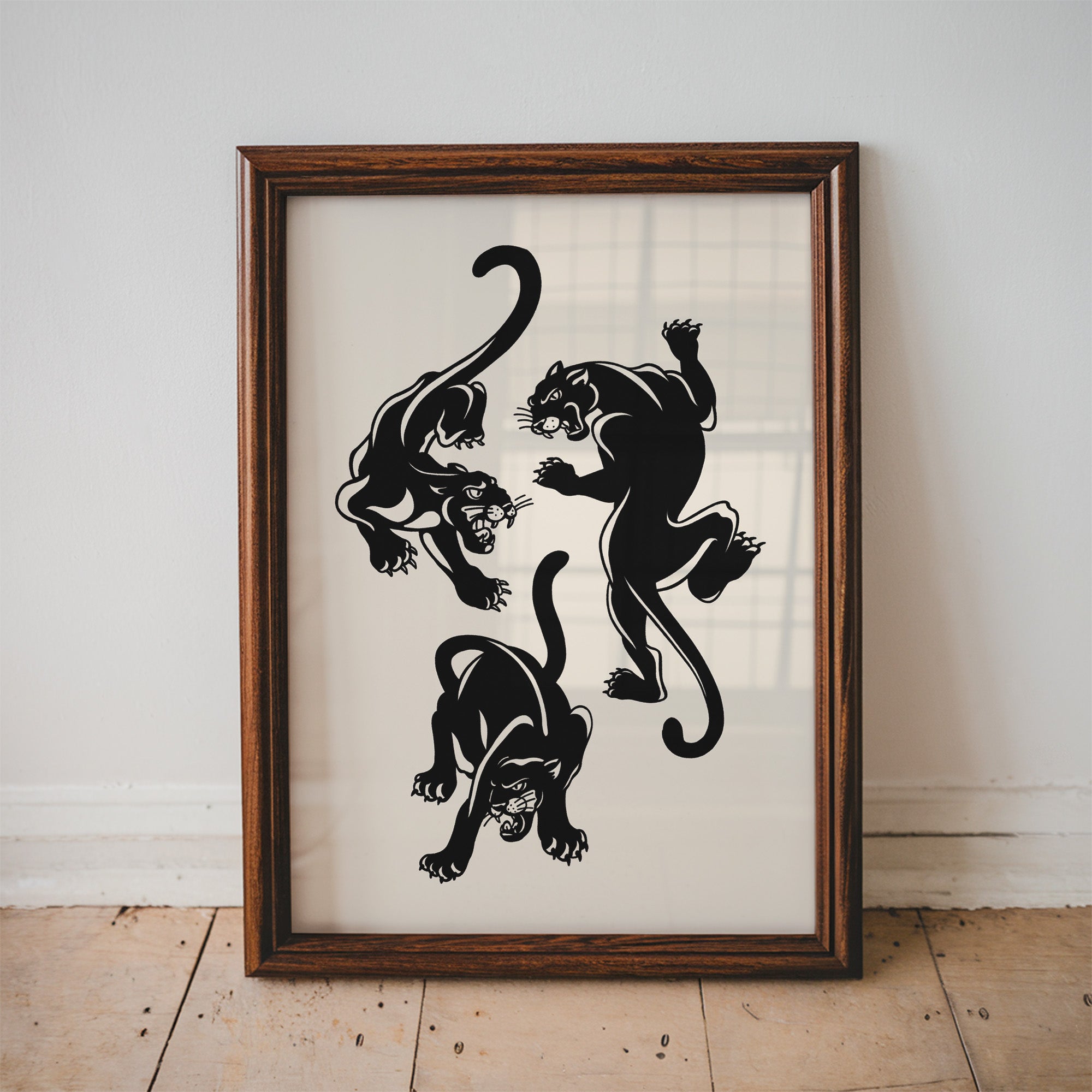 3 panthers art print