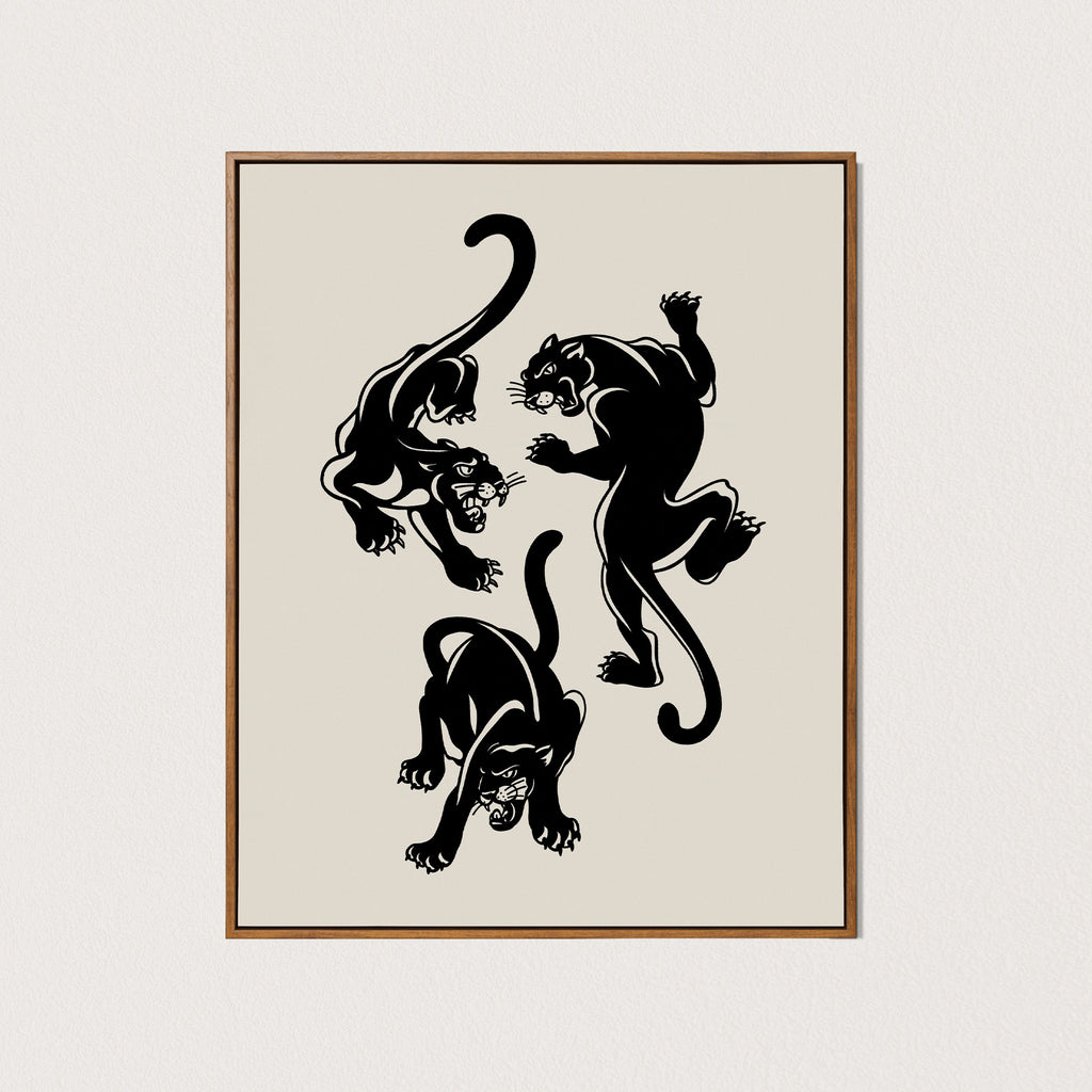 3 panthers art print