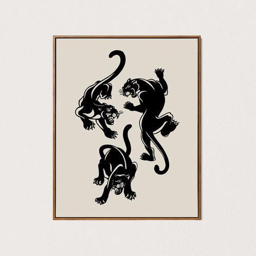3 panthers art print