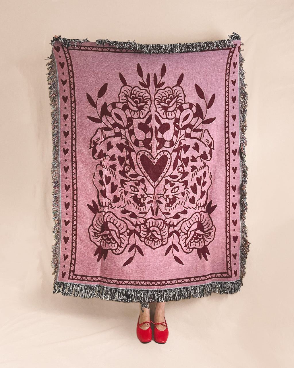 pink lovecats blanket