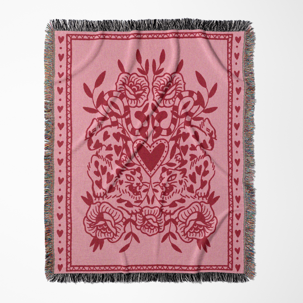 pink lovecats blanket