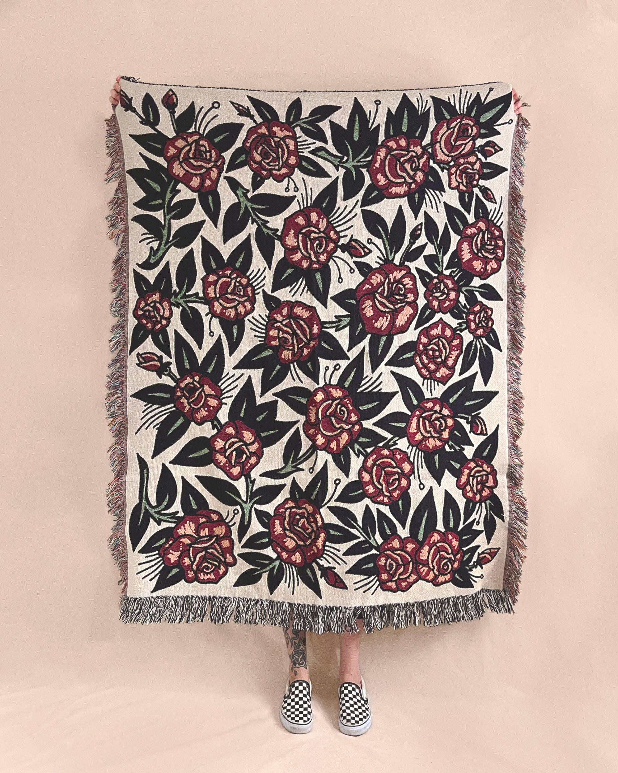 red bloom blanket