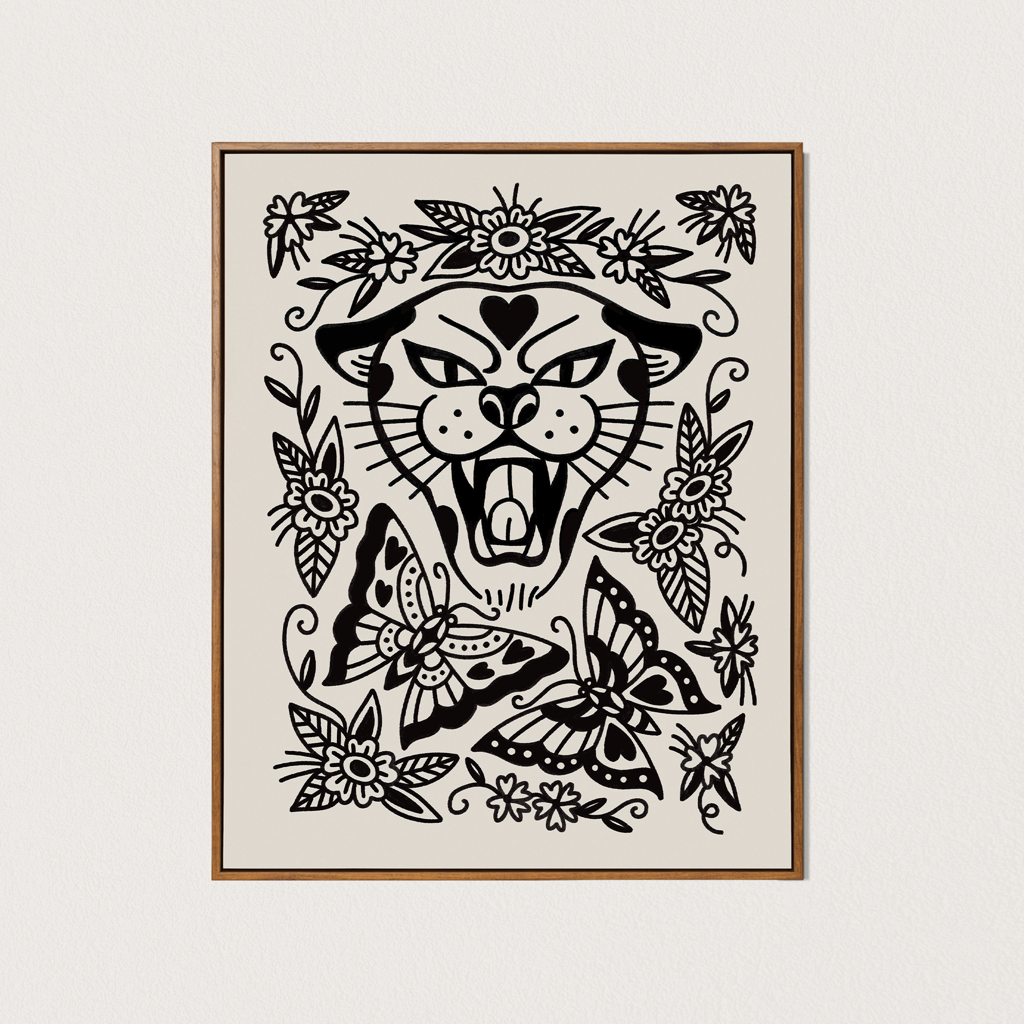 cat butterfly art print