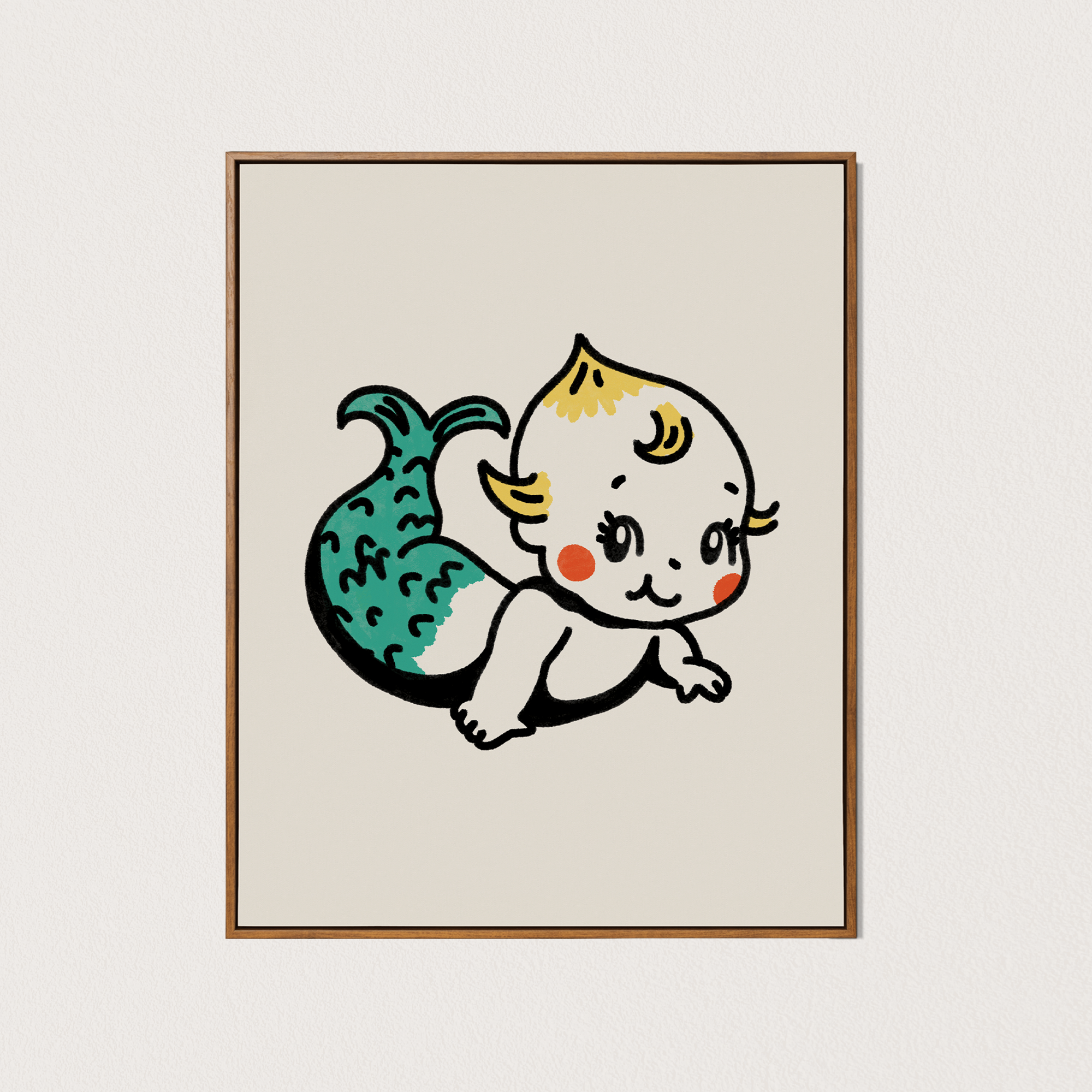 kewpie mermaid art print
